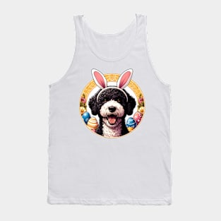 Spanish Water Dog Enjoys Easter with Bunny Ears Tank Top